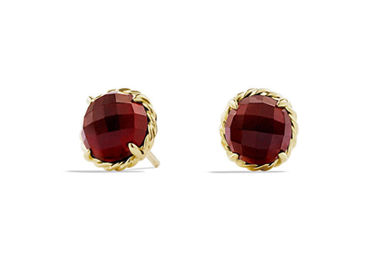 Gold Plated Twisted Wire Ruby Stud Earring